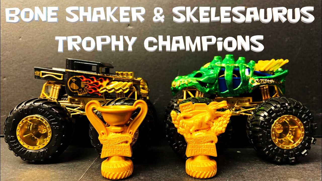 Bone Shaker & Skelesaurus Trophy Champions - Hot Wheels Monster Trucks