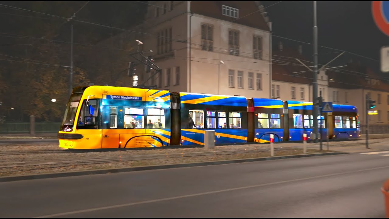 Poland, Toruń, short night walk to Sienkiewicza Tram Stop
