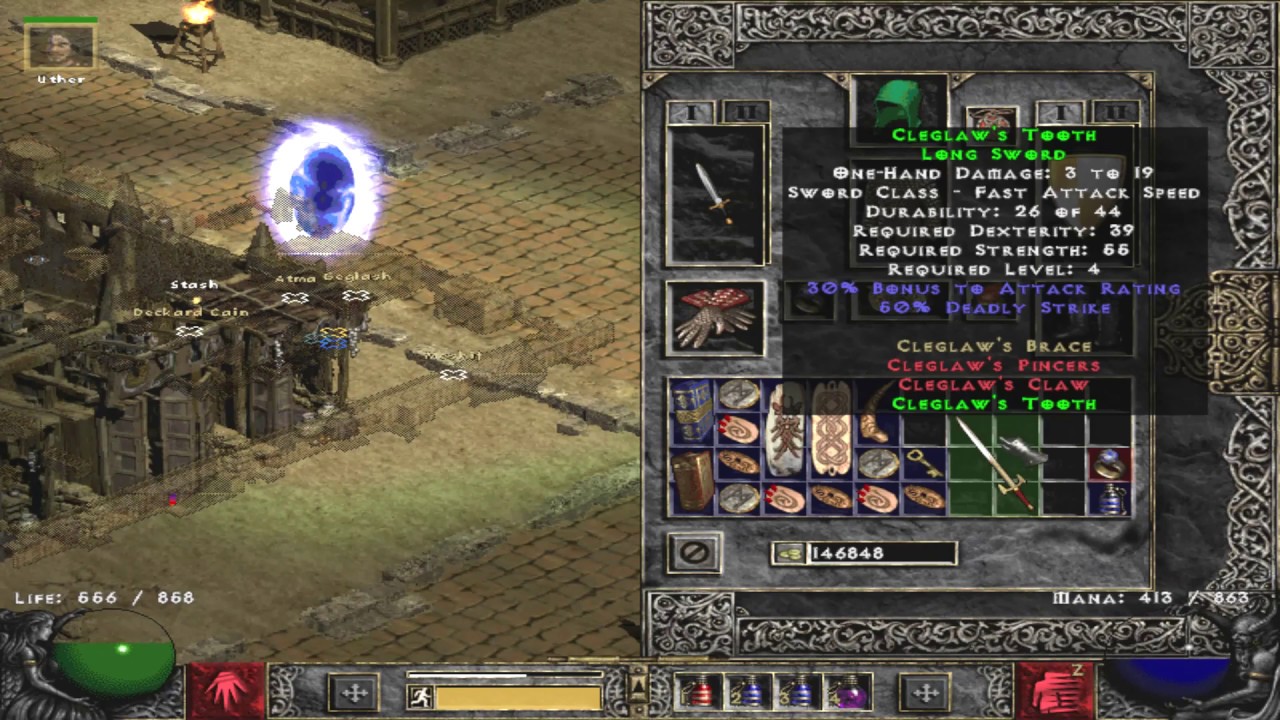 What is set item Long Sword Diablo 2 YouTube