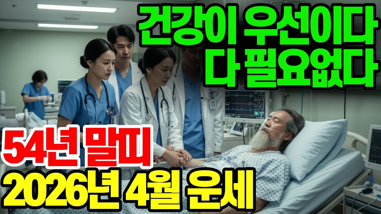 1954년 갑오생 말띠, 2026년 4월, 건강이 우선이다 다 필요없다｜상세 운세 및 4월 행운 번호 공개