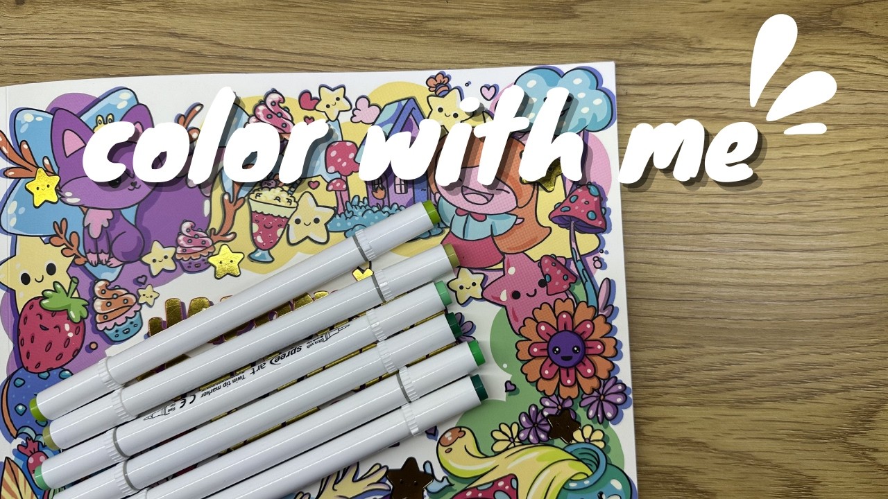 Relaxing ASMR Coloring ONLY using green colors!