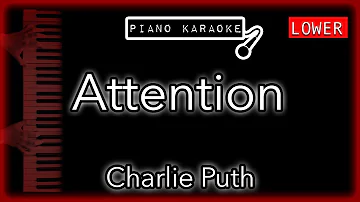 Attention (LOWER -3) - Charlie Puth - Piano Karaoke Instrumental