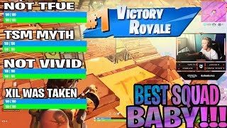 Faze Tfue Plays Squads With Tsm Myth, Not Vivid And Xil Epic Ending Fortnite Ninja