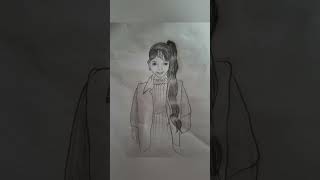 رسم بنات كيوت بالرصاص #shorts