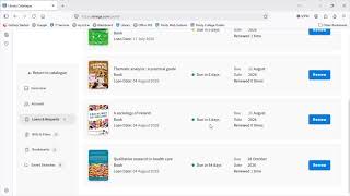 Renewing books online through My Library Account