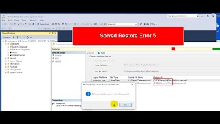 Solved: SQL Server Error 5 Access is denied. RestoreContainer::ValidateTargetForCreation