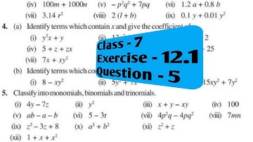 Class - 7, Q 5 - Ex 12.1 - Algebraic Expressions - Chapter 12 - NCERT Maths