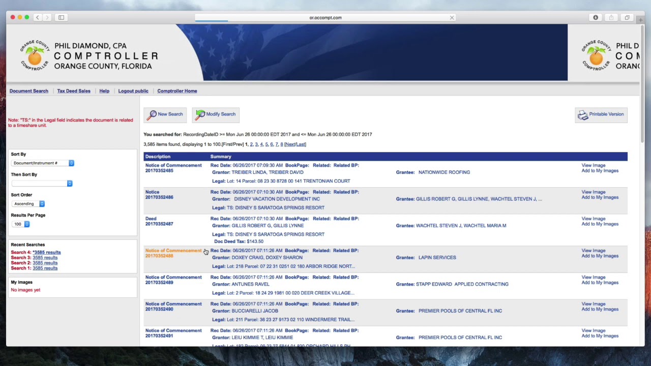 How to Search Official Records
