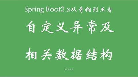 8 2 自定义异常和相关数据结构 SpringBoot从青铜到王者系列 教程
