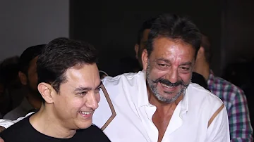 Aamir Khan & Sanjay Dutt at Pk Screening
