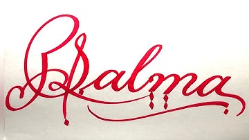 Salma Name Signature Calligraphy Status | How to Draw, Cursive Calligraphy with Cut Marker