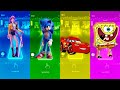 Rumi 🆚 Sonic 🆚 McQueen 🆚 SpongeBob 🪩 Tiles Hop