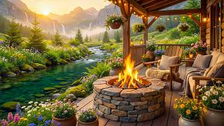 Ultimate Spring Riverside Cabin Porch 🔥🌸 Calm River, Fire Pit & Nature Ambience for Relaxation