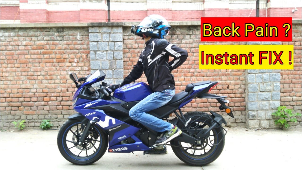 Yamaha R15 V3 \ Sportbike back pain ? 2 min exercise INSTANT FIX