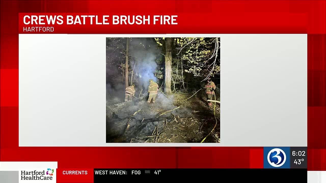 MAP: Crews battle brush fire in Hartford - YouTube
