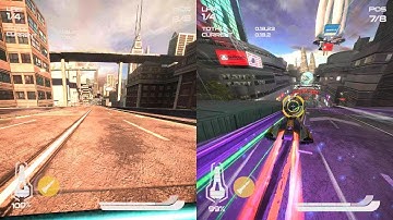 WIPEOUT OMEGA COLLECTION vs Split Screen 2 player Queens Mall track
