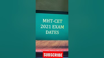 MHT-CET 2021 EXAM DATES | MHT CET 2021 | #SHORTS