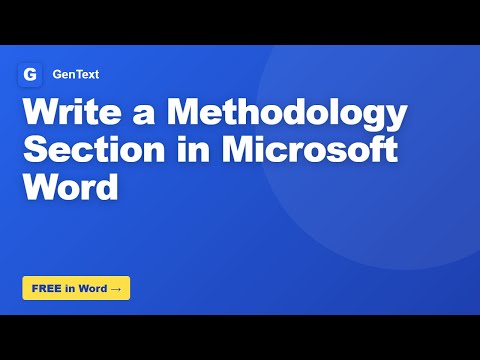 How to Write a Methodology Section in Microsoft Word