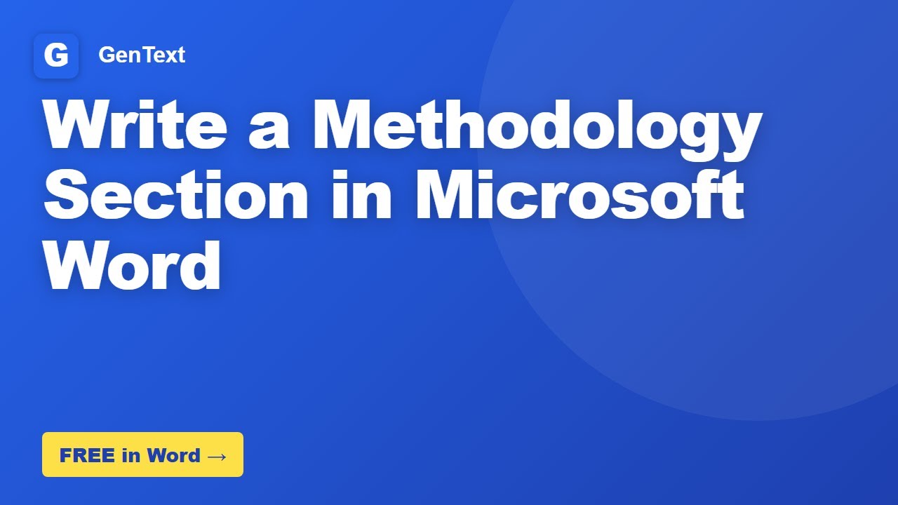 How to Write a Methodology Section in Microsoft Word