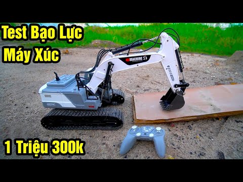 Video Máy Xúc Điều Khiển Từ Xa kéo Xe Tải chở Đá , Xe Cẩu... - youtube