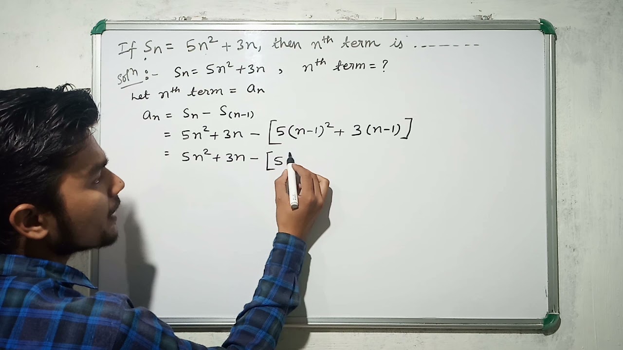 If Sn 5n2 3n Then Nth Term Is Youtube