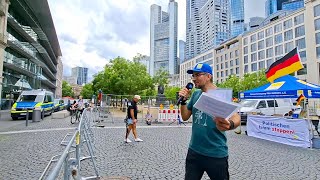 Pax Europa Aggressiver Prolet Mit Bierflasche 26.07.2025 Frankfurt Am Main Bpe Kundgebung