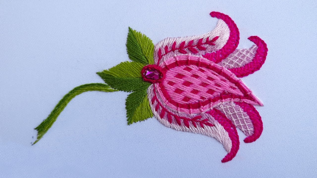 Crewel Work: Fresh Idea for Jacobean Embroidery|Tulip Flower Fantasy(part 1)