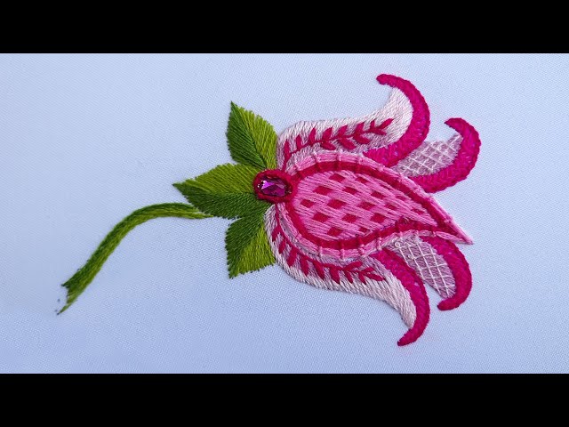 Crewel Work: Fresh Idea for Jacobean Embroidery|Tulip Flower