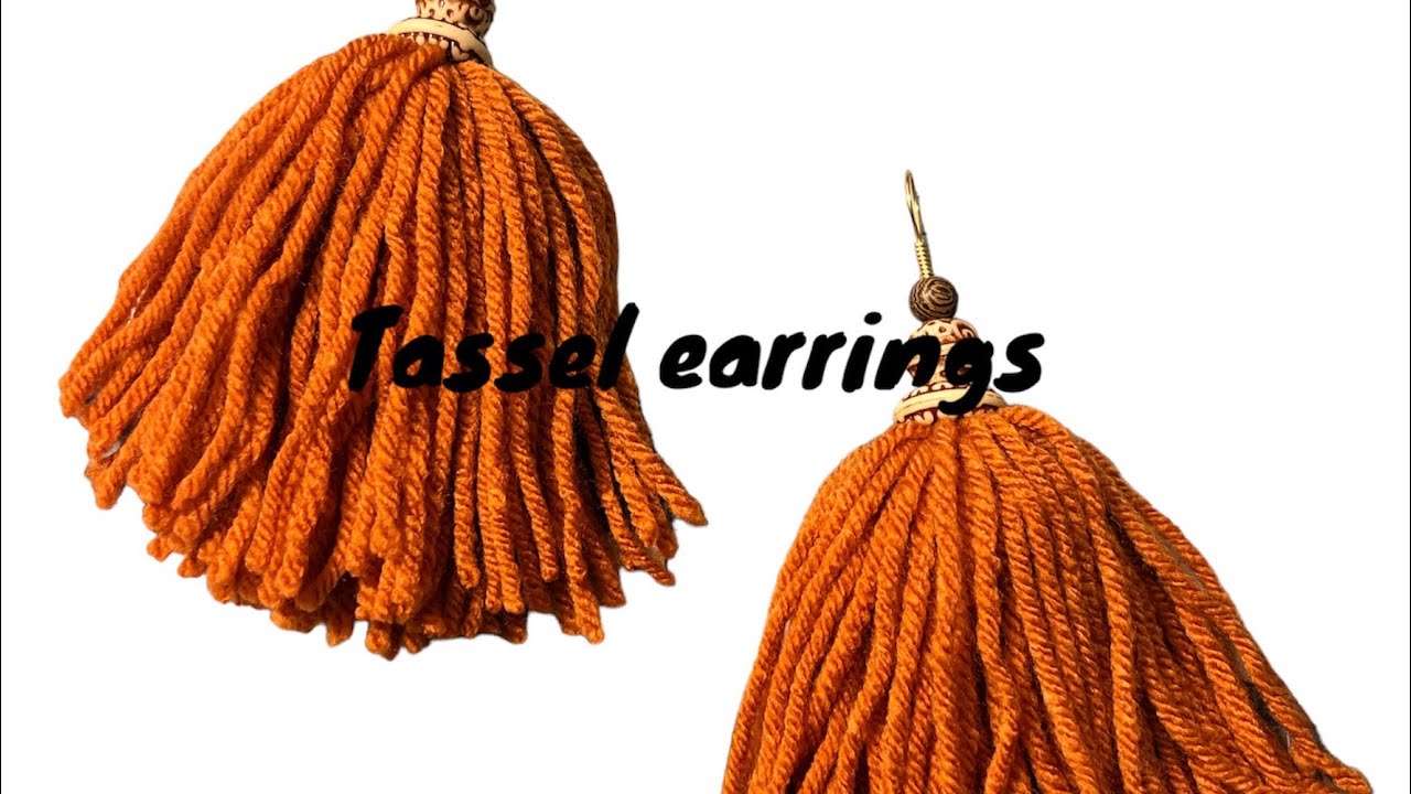 How to make tassel earrings using yarn TasselEarrings TasselJewelry 