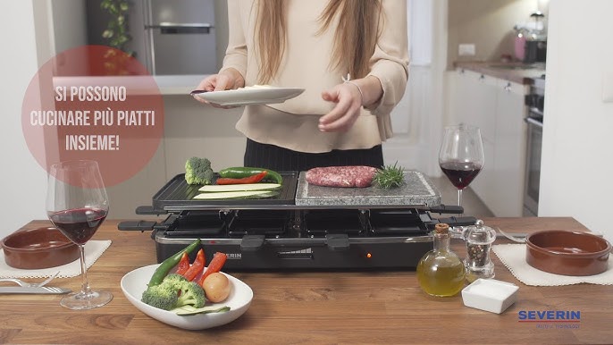 Severin Raclette Party Grill with natural grill stone unboxing instructions - YouTube