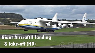 Aircraft Giant Antonov An-225 Mriya The World Largest Aircraft, Landing in UK Prestwick Scotland