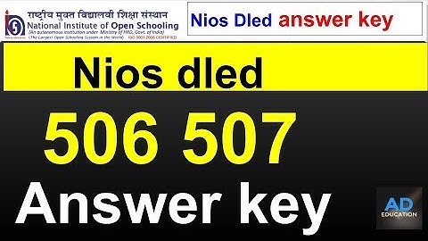 Nios dled 506 Answer Key SET A,B,C....share to help....