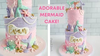 Mermaid Cake! | Under the Sea Cake Tutorial | Textured Buttercream | Chyna B Sweets