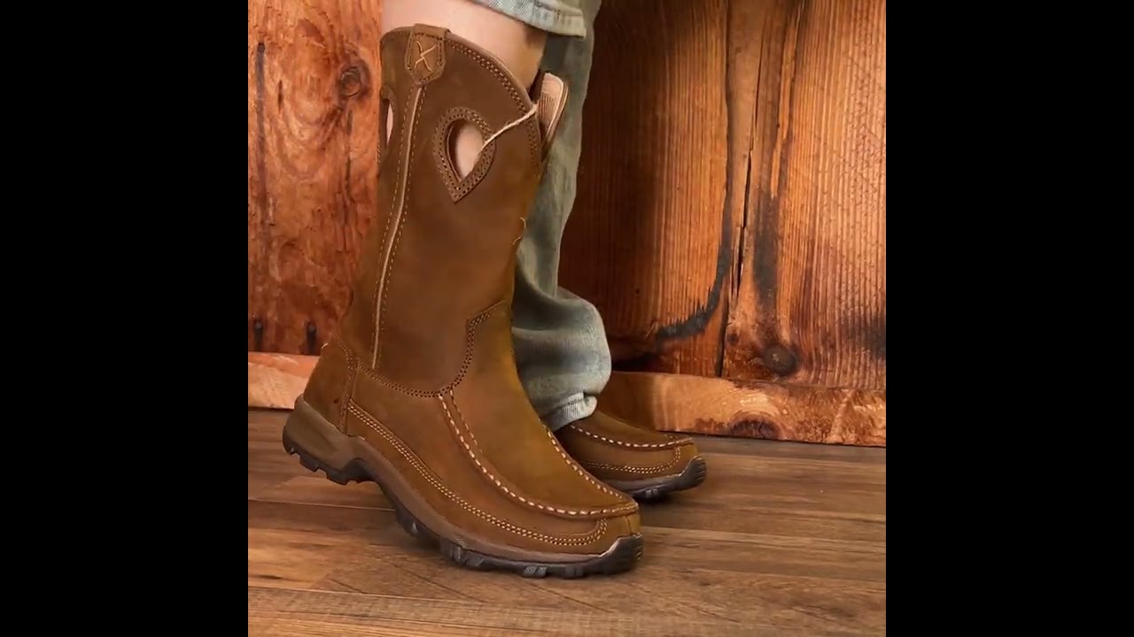 Twisted X Women’s 10″ Pull-On Hiker Boot in Distressed Saddle WHKB001