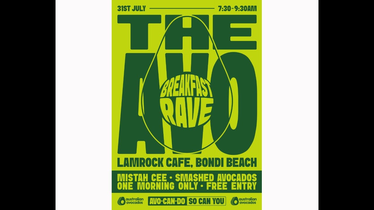 NATIONAL AVOCADO DAY 2025 - Bondi Beach Breakfast Rave on NOVA - YouTube