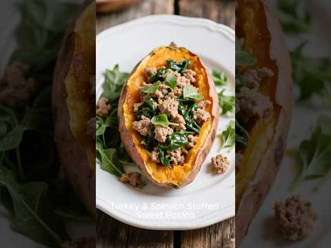 Turkey & Spinach Stuffed Sweet Potato