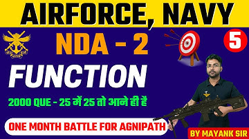 Airforce | Navy | NDA - 2 || Math Function (फलन) | Function Class With Top 2000 Que By Mayank Sir