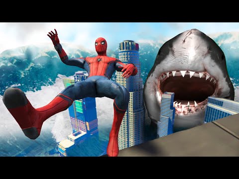 GTA 5 Water Ragdolls | SPIDERMAN Jumps/Fails ep.5 (Flooded LS Funny moments)