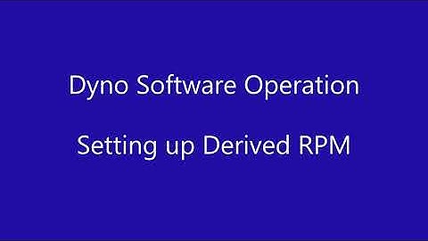 Dyno Software Operation   Setting up Derived Engine RPM
