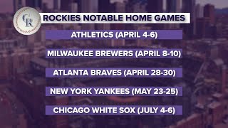 Want to watch the Rockies play? These are some notable games to keep an eye on.