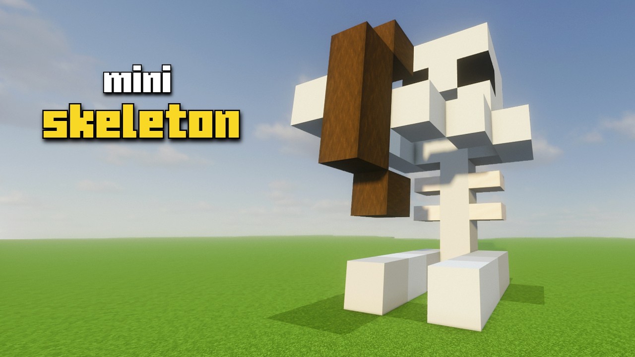 Minecraft Bone Build Mini mini Skeleton Statue | Minecraft How To Build - YouTube