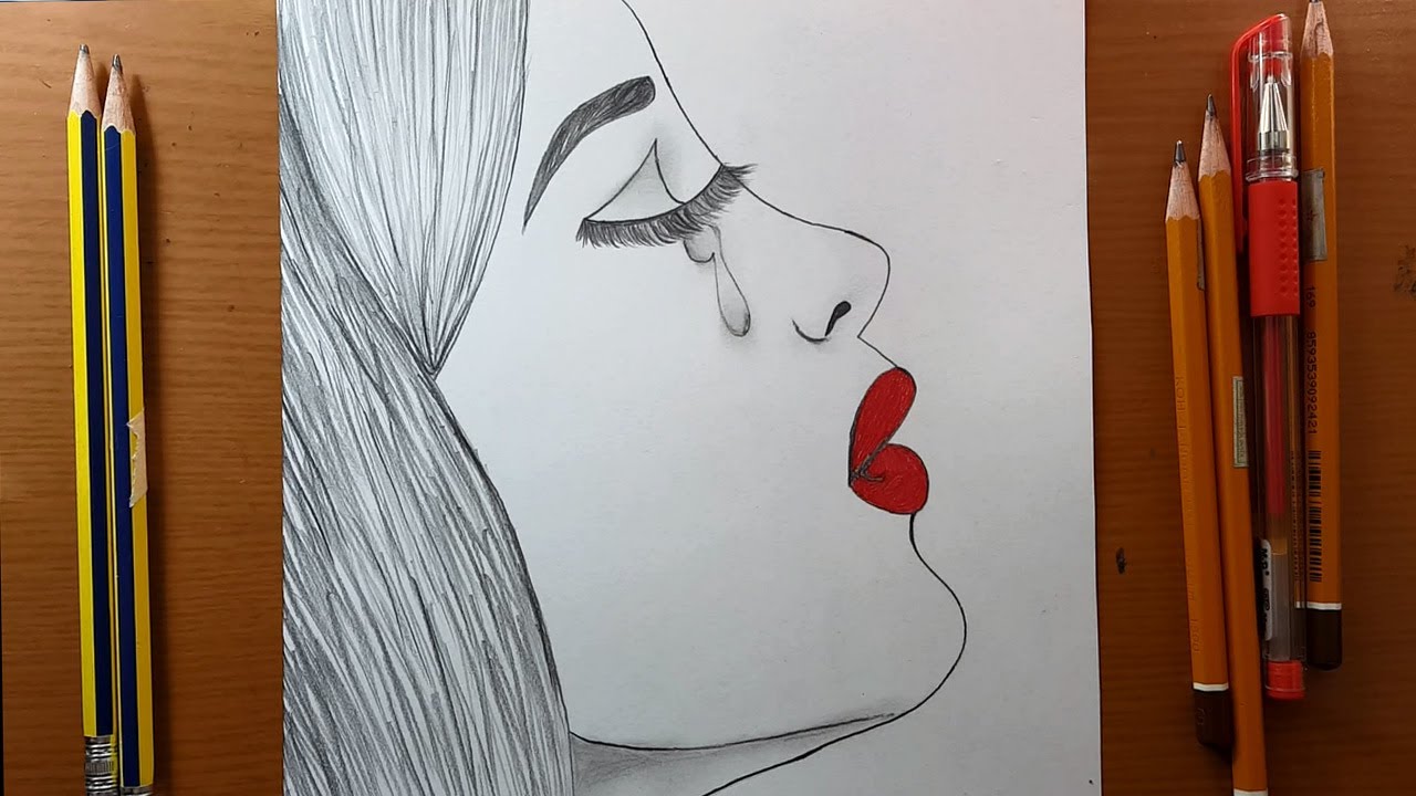 Disegni Di Ragazze Facili Come Disegnare Un Immagine Di Donna Triste Drawing Tutorial Youtube