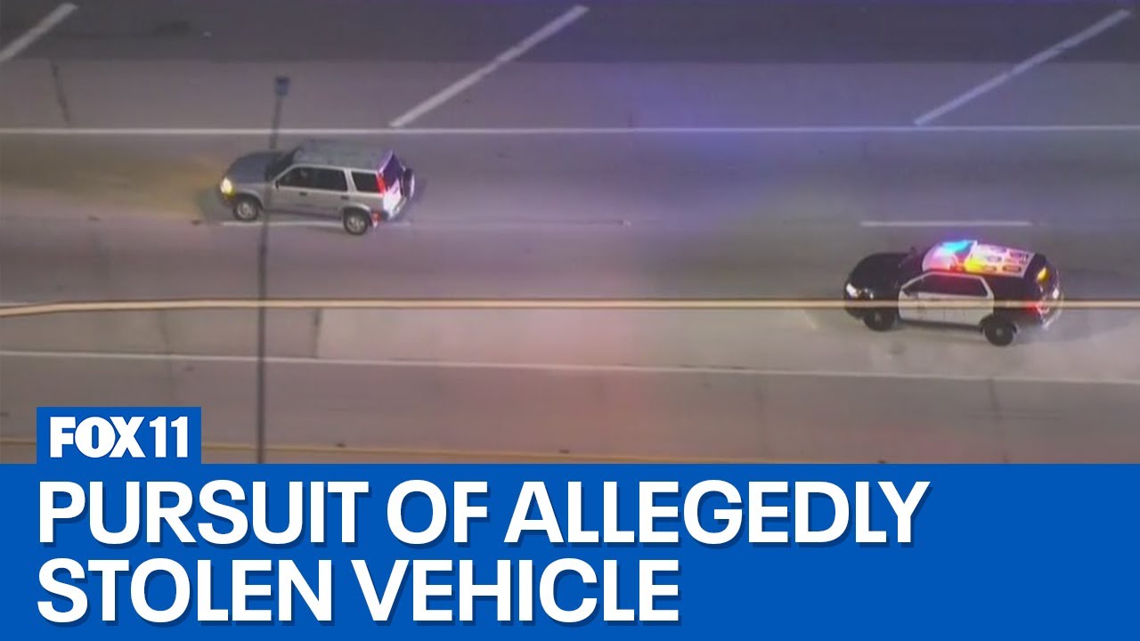 Police chase: authorities in pursuit of allegedly stolen vehicle - YouTube