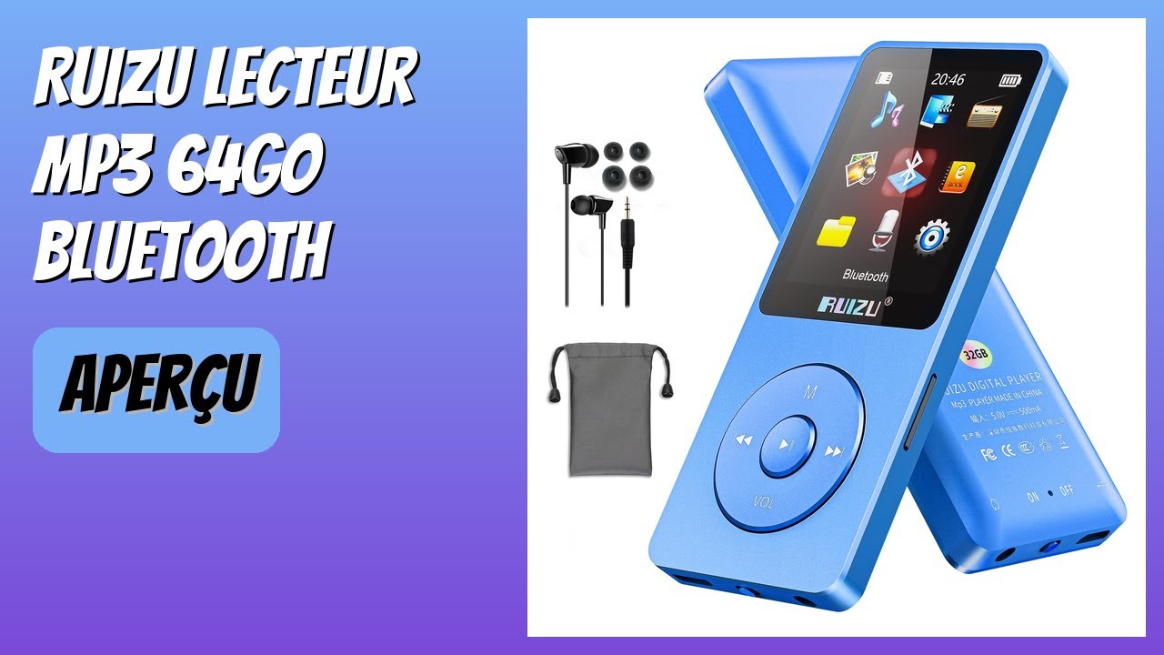 AVIS (2026) : RUIZU Lecteur MP3 64Go Bluetooth. DÉTAILS