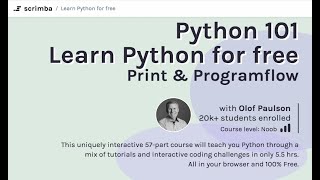 Python 101: Part 4 Printing & Programflow / Learn Python For Beginners Tutorial