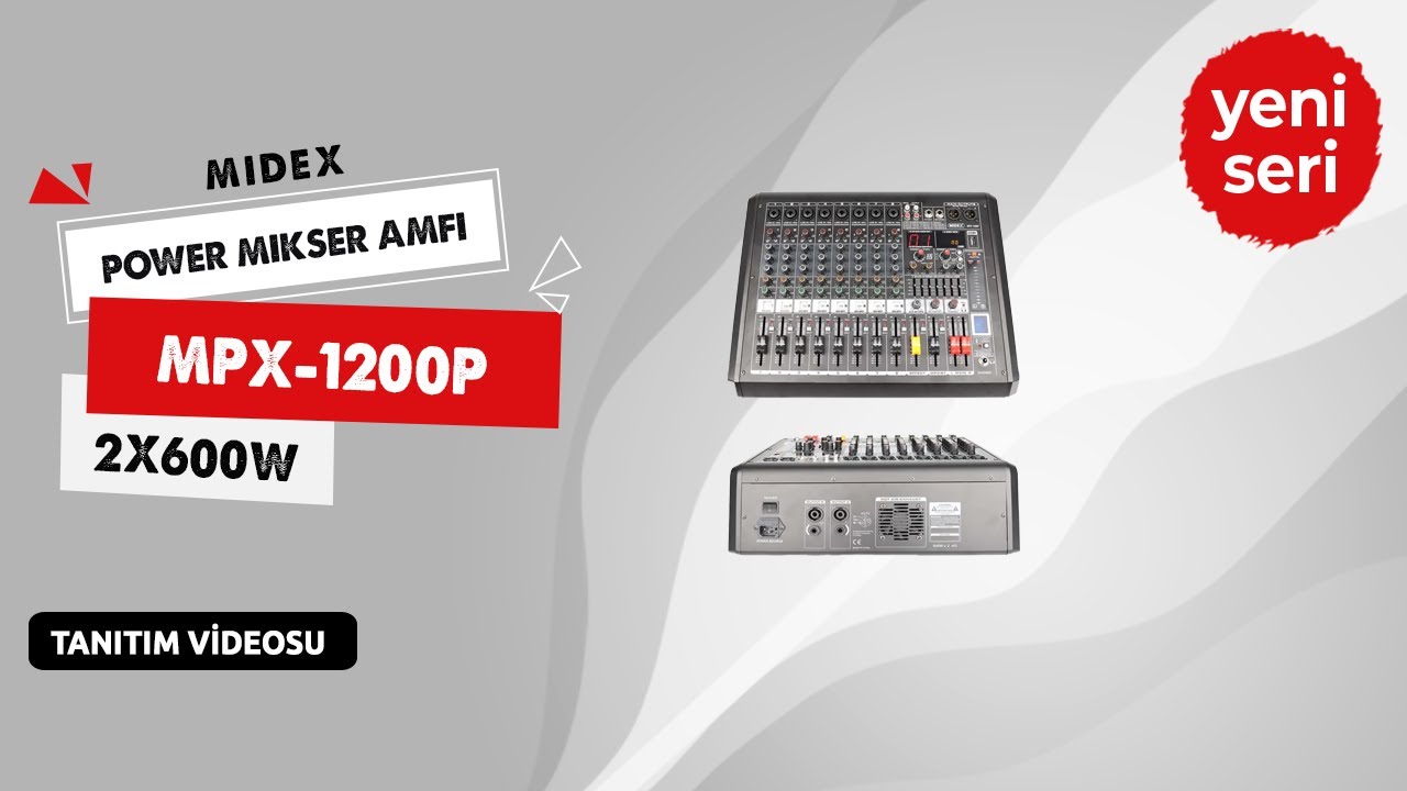 Midex MPX-1200P Power Mikser Amfi 8 Kanal 2x600W
