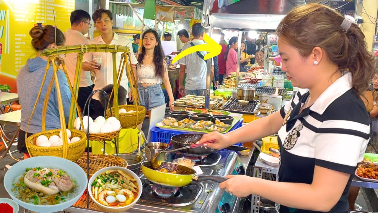 Best night street food tour in Ho Chi Minh city, Vietnam // Ho Thi Ky Market