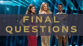 68th MISS UNIVERSE - Final Questions! (2019) | Miss Universe
