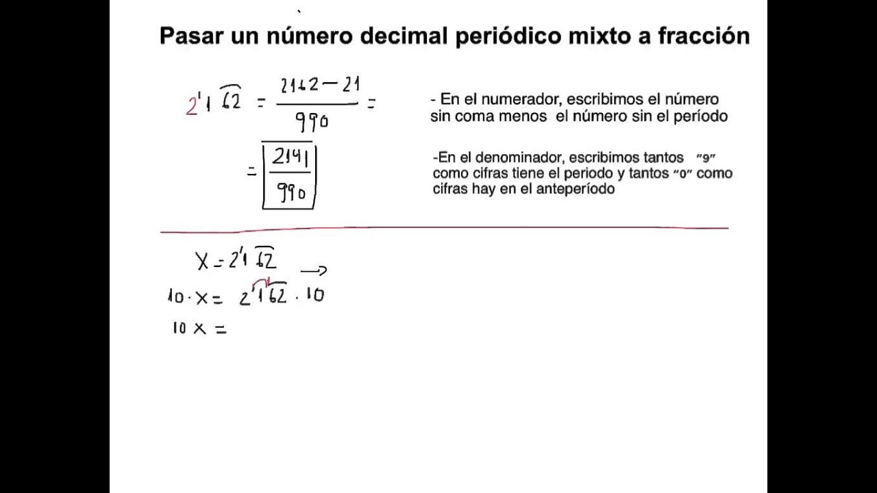 Que Es Un Decimal Periodico Mixto