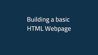 Building A Basic Html Page